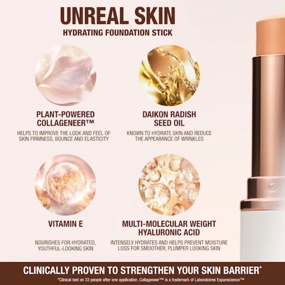 Charlotte Tilbury Unreal Skin Hydrating Foundation Stick in 9-Tan - Picture 3 of 3